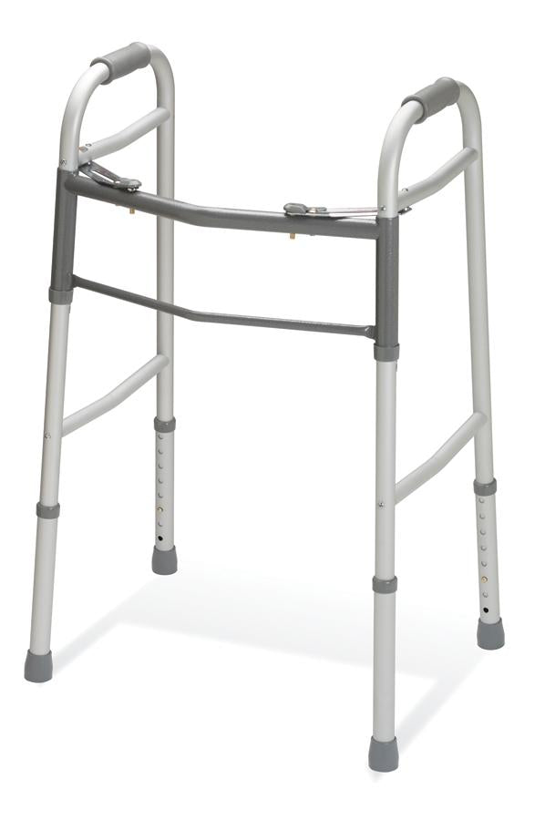 Two-Button Folding Adult Walker w/out Wheels